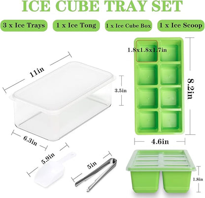 Ice Trays for Freezer with Lid and Bin, JRISBO 6 Pack Silicone Ice Cube Tray - Image 5