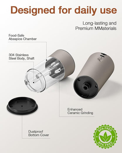 Electric Salt and Pepper Grinder Set - Image 4