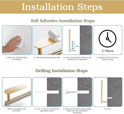 2PCS Fliverly Self Adhesive Paper Towel Holder Under Cabinet Mount, Wall - Image 6