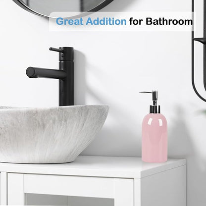 Natheeph 14OZ Ceramic Soap Dispenser Ceramic Soap Pump Dispenser Can Fill Liquid - Image 5
