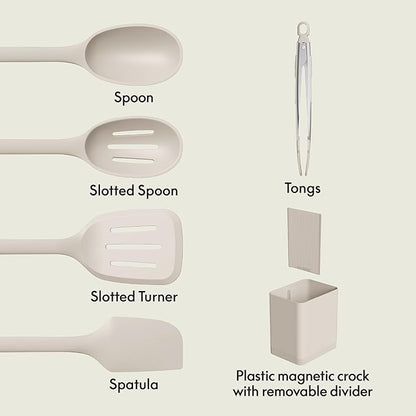 bella 6-Piece Modular Tool Set, Slotted Spoon, Crock - Image 2