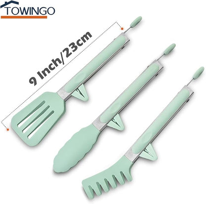 Kitchen Tongs for Cooking, 9 Inch Small Silicone Tongs, Food Grade Mini Serving - Image 5