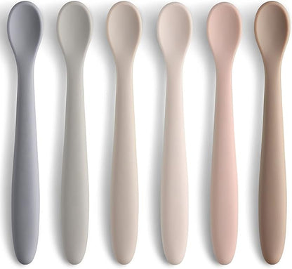Silicone Baby Feeding Spoons, First Stage Baby Infant Spoons, Soft-Tip Easy on by NETANY