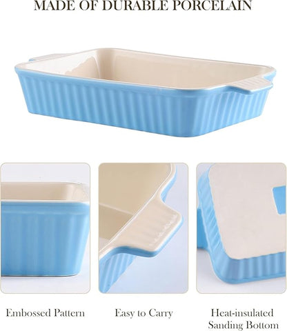 MALACASA Casserole Dishes for Oven, Porcelain Baking Dishes, Ceramic Bakeware - Image 3