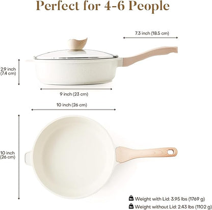 Kordisen Nonstick Ceramic Deep Frying Pan, 10 Inch Non Toxic Skillet - Image 6