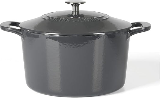 Martha Stewart Gatwick 7 QT Enamel Cast Iron Dutch Oven – Gray, Durable by MarthaStewart