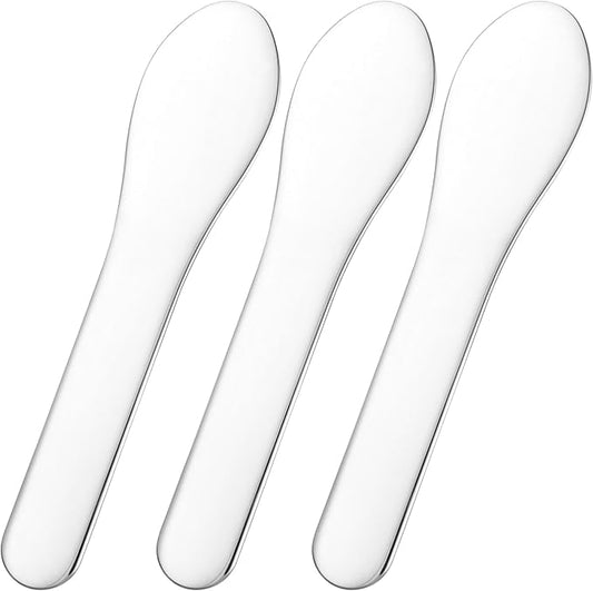 Pndeyo 3pcs Mini Stainless Steel Makeup Spatula, Reusable Cosmetic Cream by Pndeyo
