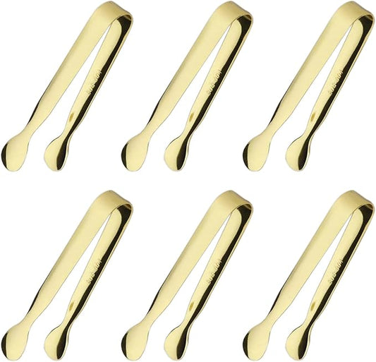 6PCS Ice Tongs Mini Sugar Tongs 4.25Inch Stainless Steel Small Serving Tongs by Sunenlyst