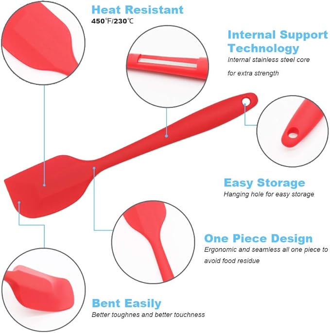 Silicone Spatula 3‑Piece Set Heat Resistant 600°F Non‑Stick Rubber Spatulas - Image 7