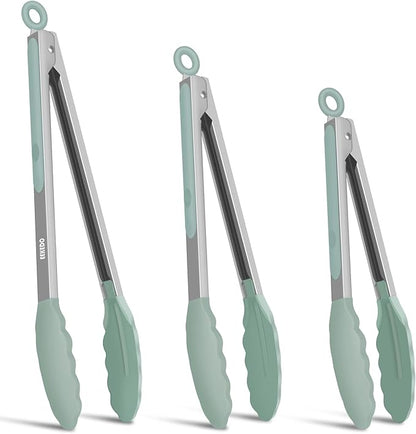 Kitchen Tongs, Stainless Steel Cooking Tongs by EEKEDO