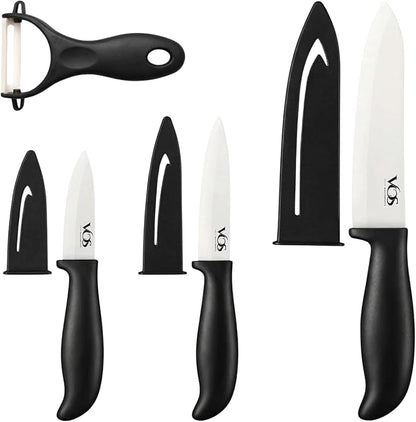 Vos Ceramic Knife Set with Peeler, Ceramic Knives Set by Vos