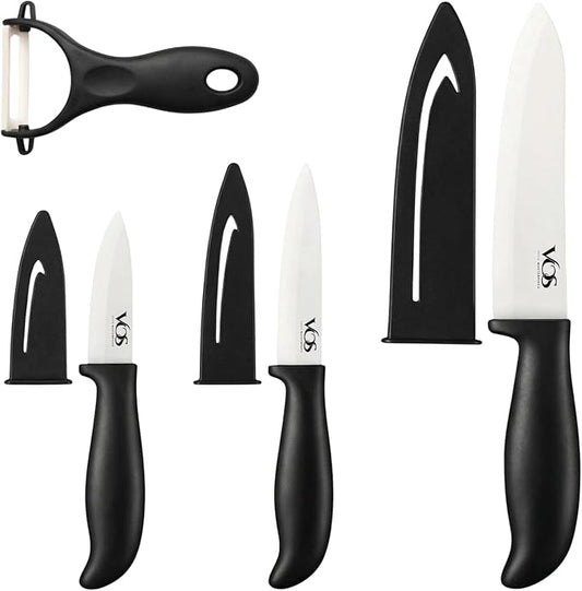 Vos Ceramic Knife Set with Peeler, Ceramic Knives Set by Vos