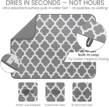 Bellemain XL Dish Mat 24" x 17" Microfiber Dish Drying Mat, Super absorbent - Image 3