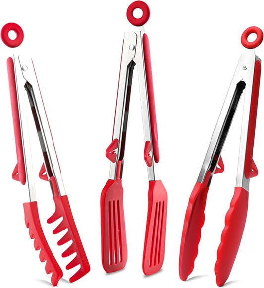 Kitchen Tongs, 9 Inch Tongs for Cooking by TOWINGO