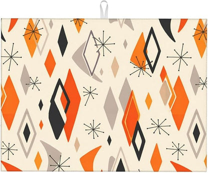 Retro Geometric Pattern Dish Drying Mat by Unknown