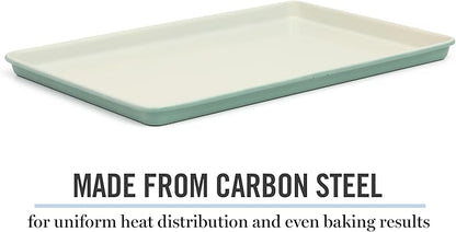 Martha Stewart Gallen 17 x 11 Inch Nonstick Carbon Steel Cookie Sheet – Teal - Image 4