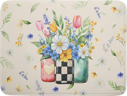 Giwawa Spring Flower Vases Dish Drying Mat by Giwawa