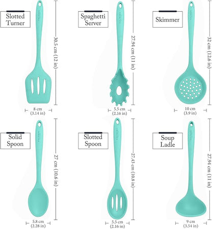 Culinary Couture Aqua Sky Silicone Cooking Utensils Set - Image 3