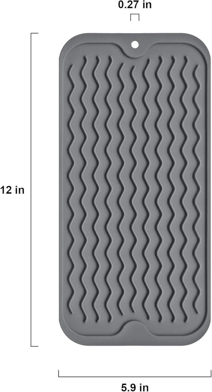 Silicone Dish Drying Mat, Non-Slip Easy Clean Sink Mat Large Heat-resistant - Image 3
