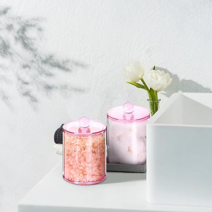 XIPENGKEJI 6 Pack Qtip Holder, Canister Apothecary Jar Set, Bathroom Jars - Image 6