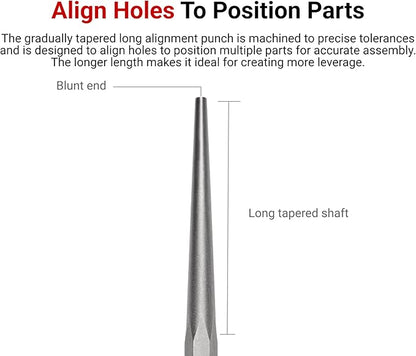 TEKTON 3/16 Inch Long Alignment Punch | 66275 | Made in USA - Image 2
