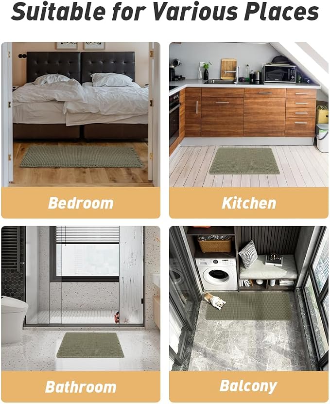 Upgraded Waffle Bath Mats Set of 2, Super Absorbent Non Slip Bath Mats - Image 7