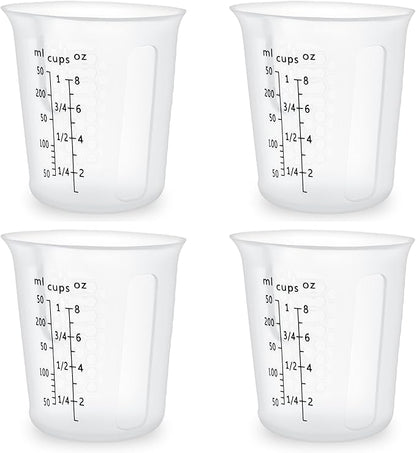 1Cup/250ml Silicone Measuring Cups 4-Pack Set, Reusable 8oz Silicone Cups Set by SwigranceQualityCreativity