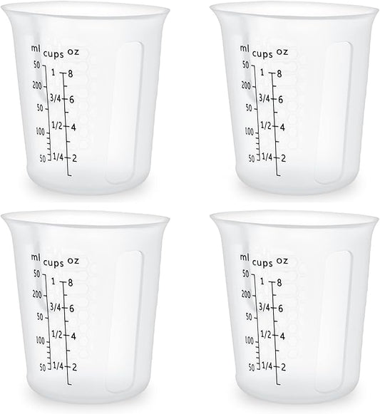 1Cup/250ml Silicone Measuring Cups 4-Pack Set, Reusable 8oz Silicone Cups Set by SwigranceQualityCreativity