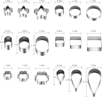 Mini Cookie Cutter Set, 30 Tiny Stainless Steel Cookie Stamps of Rectangle - Image 2