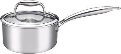 1-Quart Saucepan with Lid, Tri-Ply Stainless Steel Pot with Stay-Cool Handle & by Unknown