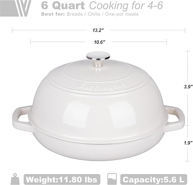 VORRINGARD Enameled Cast Iron Dutch Oven Pot - Image 2