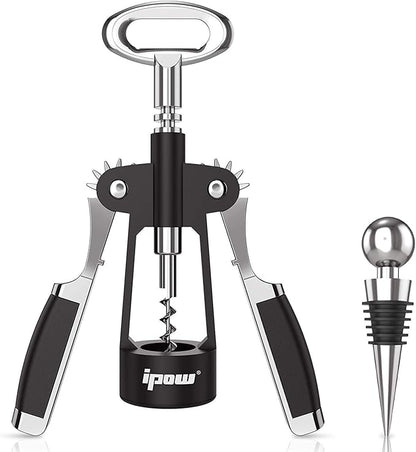 IPOW Wine Opener, Zinc Alloy Wine Bottle Opener, Wing Corkscrew Heavy Duty by IPOW