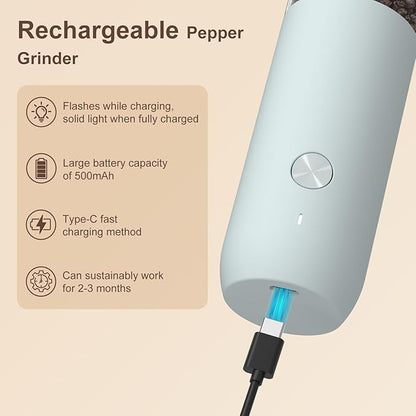 Ultrean Pepper Grinder, Rechargeable Salt and Pepper Grinder - Image 4