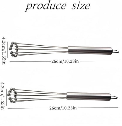 2 Pieces 10.23inch Stainless Steel Ball Whisks, Durable Manual Egg Beater - Image 3