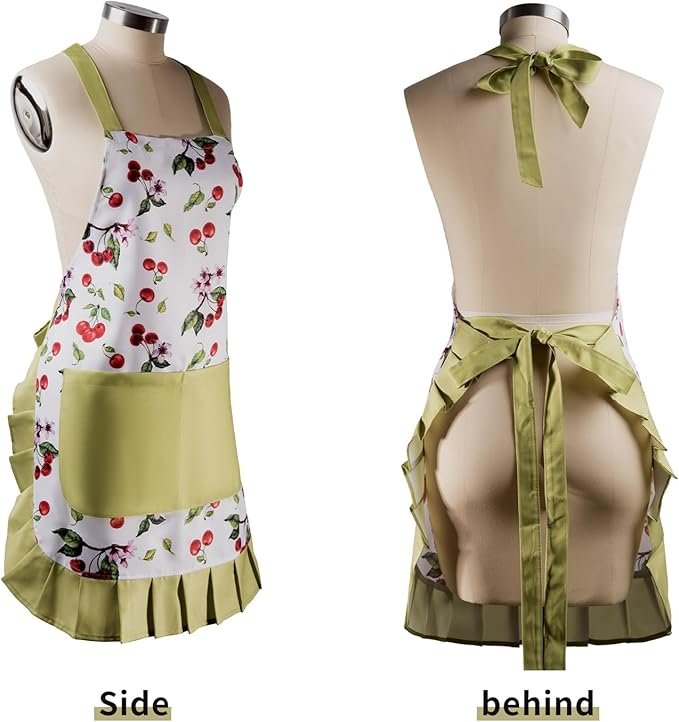 Vintage Floral Apron for Women - Image 2