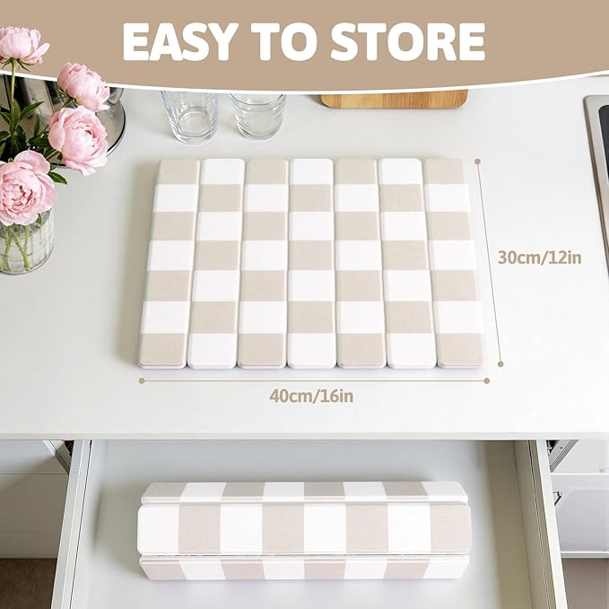 Yamaziot Stone Drying Mat for Kitchen Counter, Quick-Dry Diatomaceous Earth Mat - Image 3