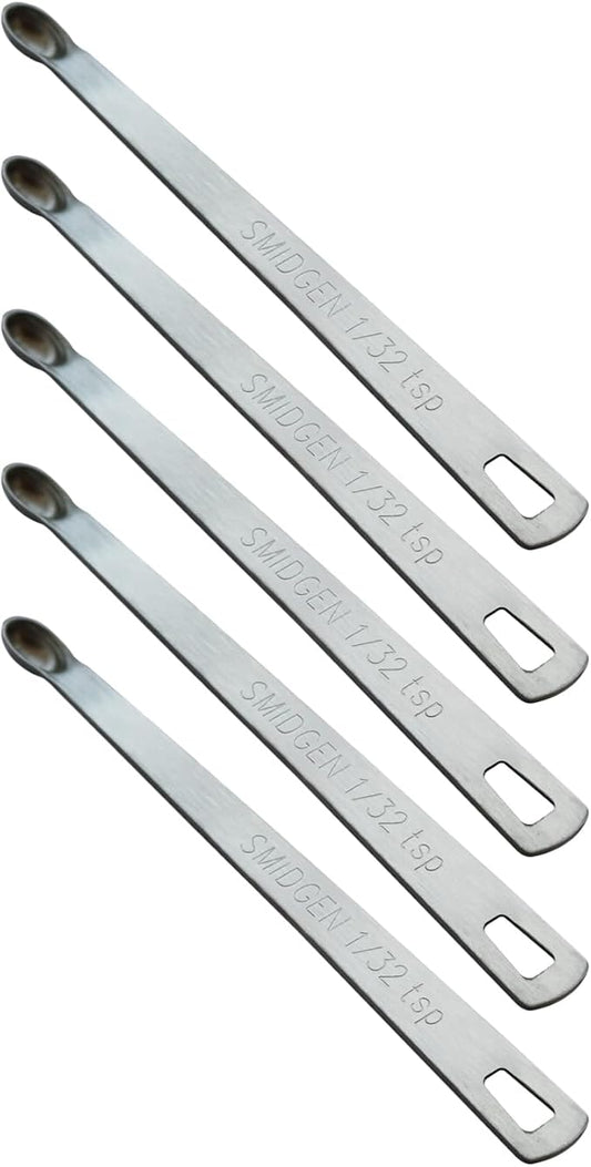 5PCS 1/32 Teaspoon Single Tiny Measuring Spoon, Small Individual Stainless by BERYLER
