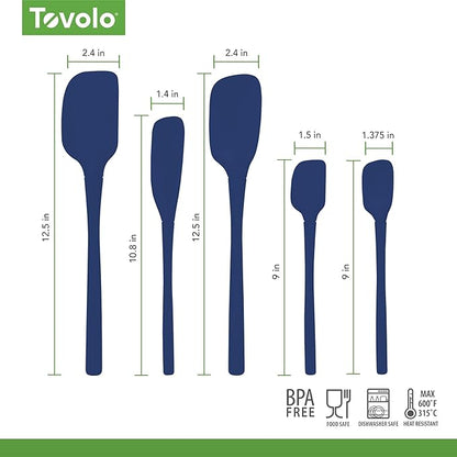 Tovolo Flex Core 5 Piece Silicone Spatula Set Heat Resistant All Silicone - Image 6