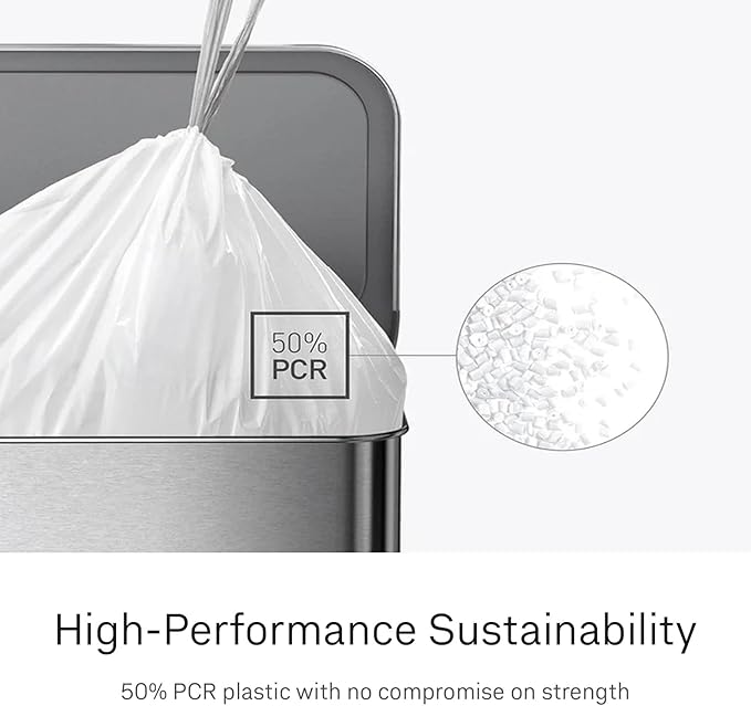 simplehuman Code Q 60 Count, Dispenser Pack Custom Fit Liners, Drawstring Trash - Image 4