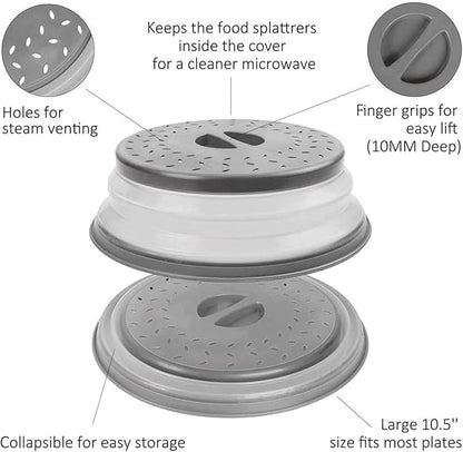 Microwave Cover For Food, Microwave Splatter Cover, Collapsible Microwave - Image 3