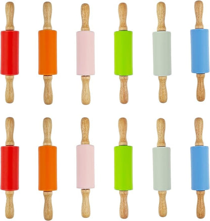 12 Pack Small Rolling Pin for Kids, 9 Inch Kids Rolling Pin for Home Kitchen by Miokun