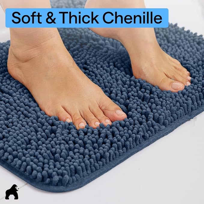 GORILLA GRIP Bath Rug Mat 70x24, Soft Absorbent Chenille, Quick Dry Microfiber - Image 4