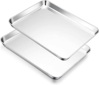 E-far Cookie Sheets for Baking, 18”x13” Stainless Steel Baking Sheet Pans for by E-far