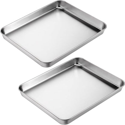 2Pcs Toaster Oven Pans for Baking, 9x11 Baking Sheets Cookie Sheet Stainless by Unknown