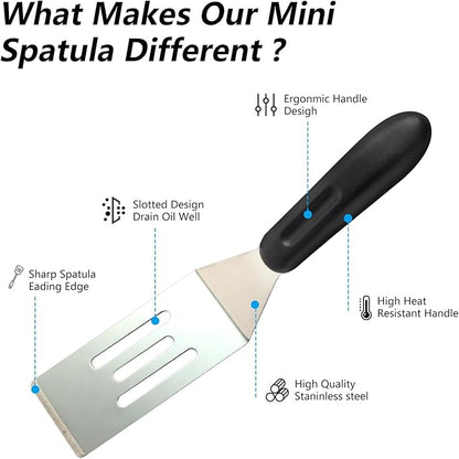 【2 Pack】 Small Metal Spatula Set, Mini Stainless Steel Serving Spatulas - Image 4