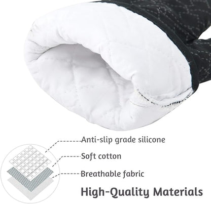 4Pcs Oven Mitts and Pot Holders Set, 572F Heat Resistant Oven Glove, Soft - Image 2