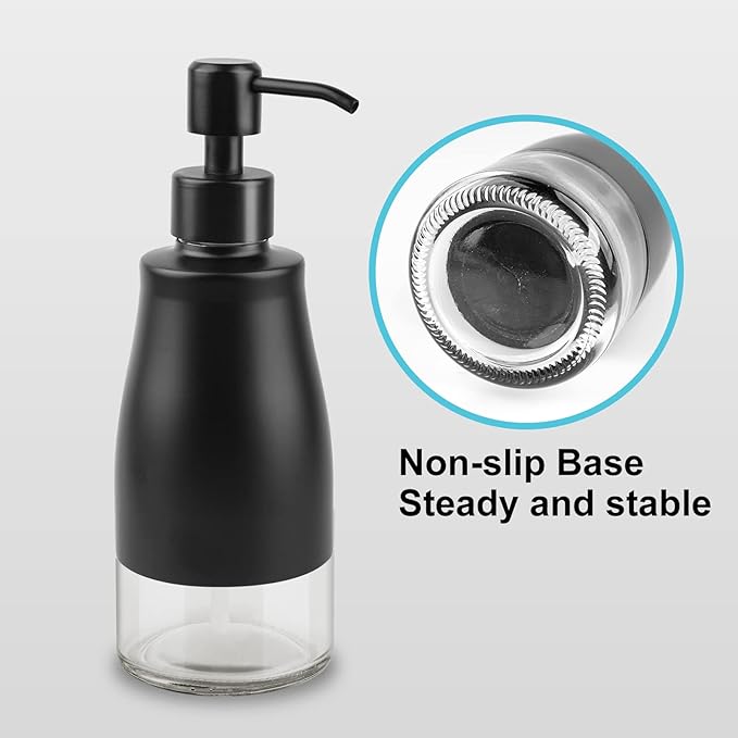 AUMIO Soap Dispenser with Stickers, Stainless Steel Case Glass Liner Hand Pump - Image 4