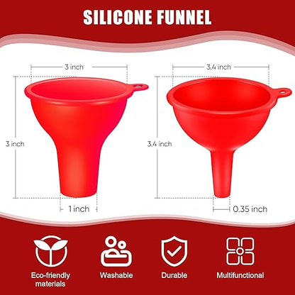 Silicone Funnels 4 Pieces Wide Mouth Funnel Small and Large Flexible Condiment - Image 2