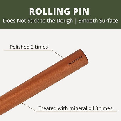 Muso Wood Sapele Wooden Dowel Rolling Pin - Image 2