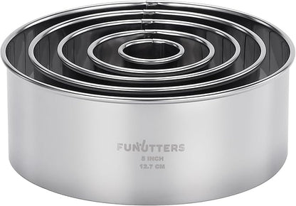 Cookie Cutter Set, Measuring 1'', Round Metal Baking Rings by FUNUTTERS